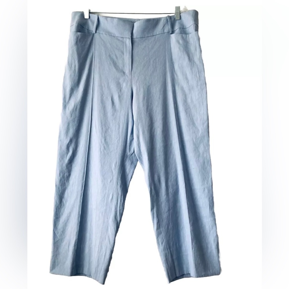 MM. Lafleur New York |  Chester | Wide Leg Pants | Linen Blend | Light Blue | 16